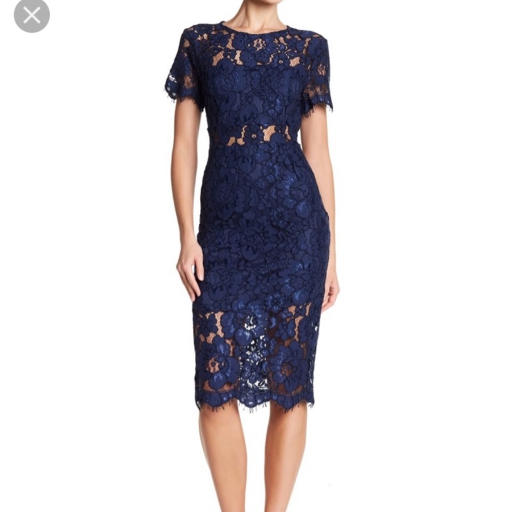 NWT Navy NSR Lace Midi Dress from Nordstrom